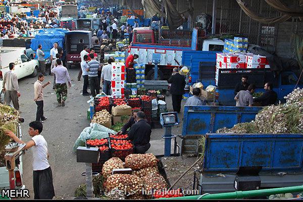 قیمت عمده میوه و سبزیجات اعلام گردید به همراه جدول